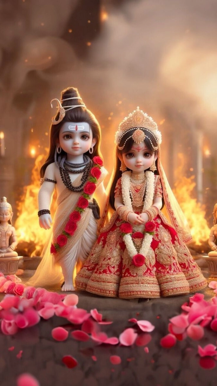 shiv parvati ji cute couple photo