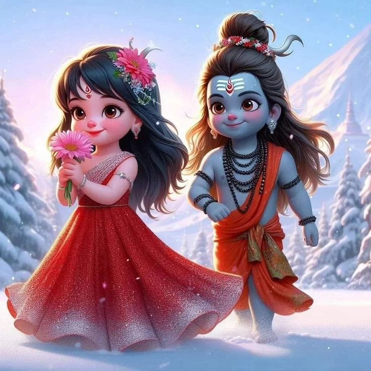shiv parvati cute marriage photo