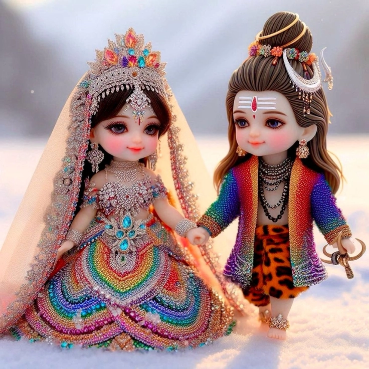 cute shiv parvati spiritual photo