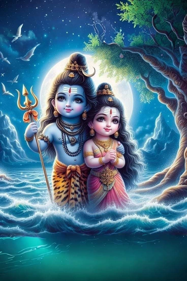 shiv parvati cute aesthetic photo