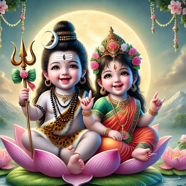 shiv parvati cute images