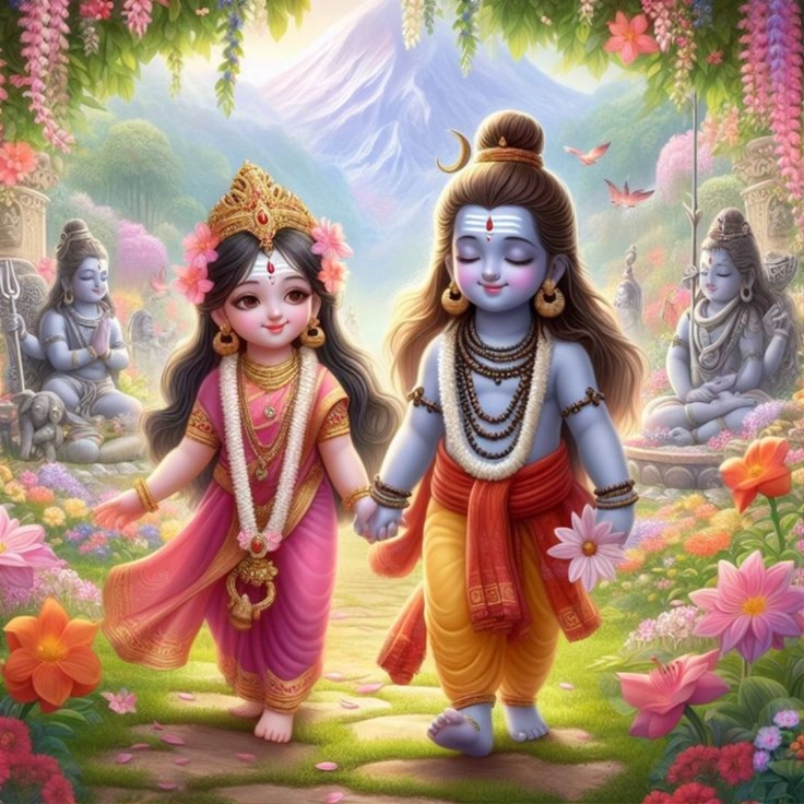 baby cute shiv parvati images