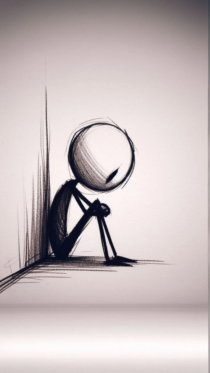 sketch alone sticker dp
