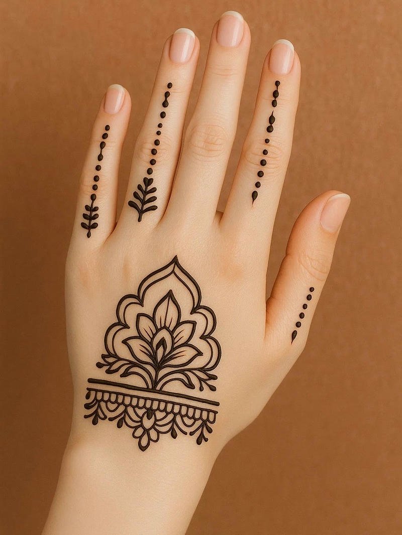 Back Hand Mehndi Design Royal traditional style
