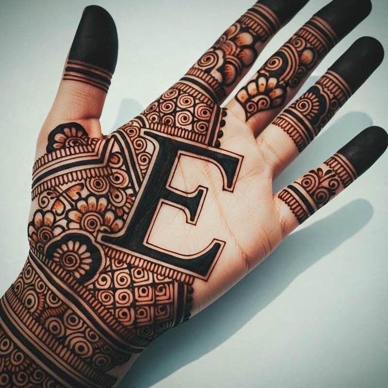 E mehndi Designs decorative mehndi motif