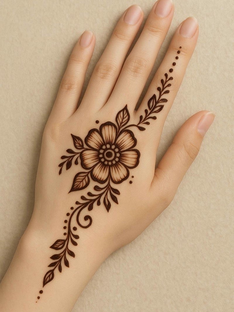 Elegant Royal Back Hand Mehndi Design art