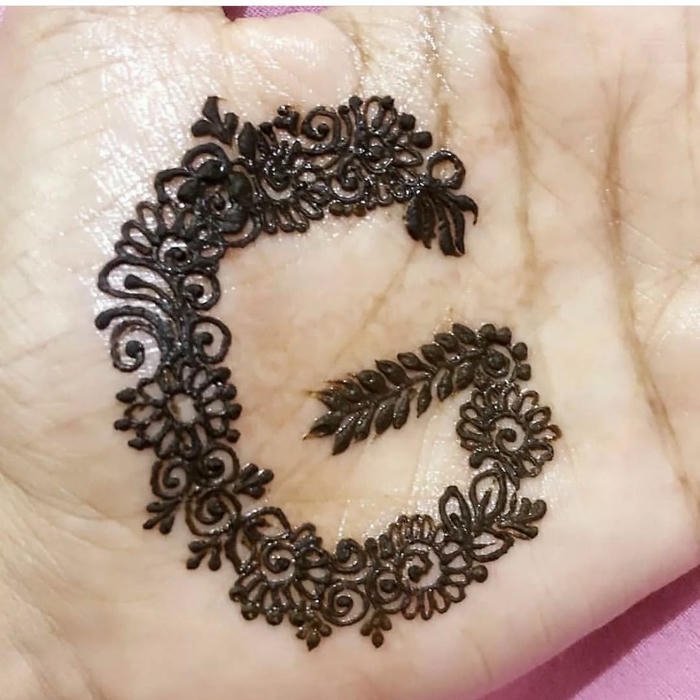 G mehndi designs easy simple pattern for beginners