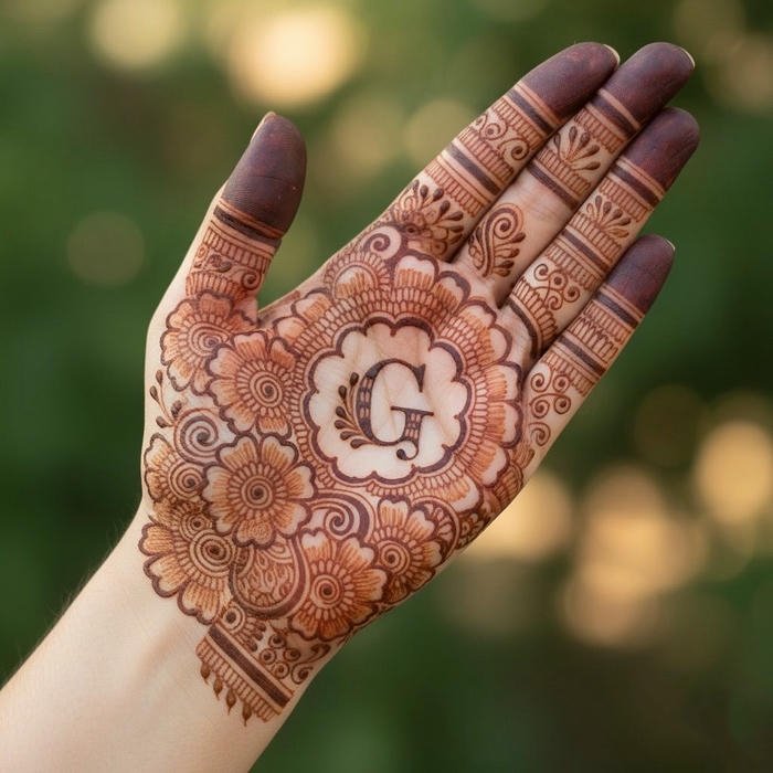 G mehndi designs simple elegant alphabet henna for hands