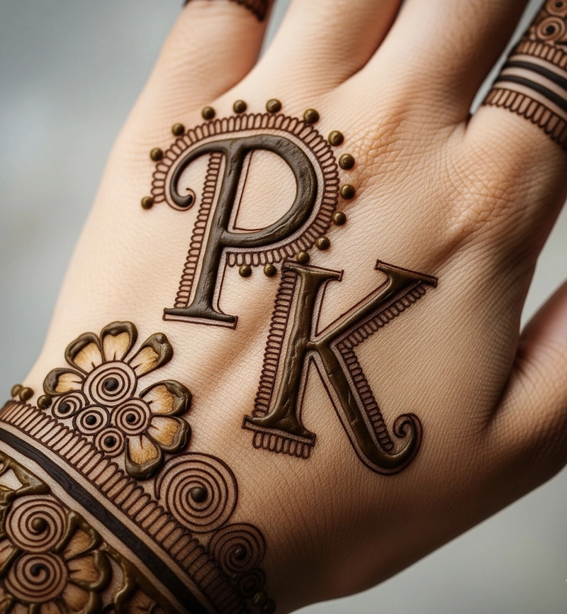 K p name mehndi design
