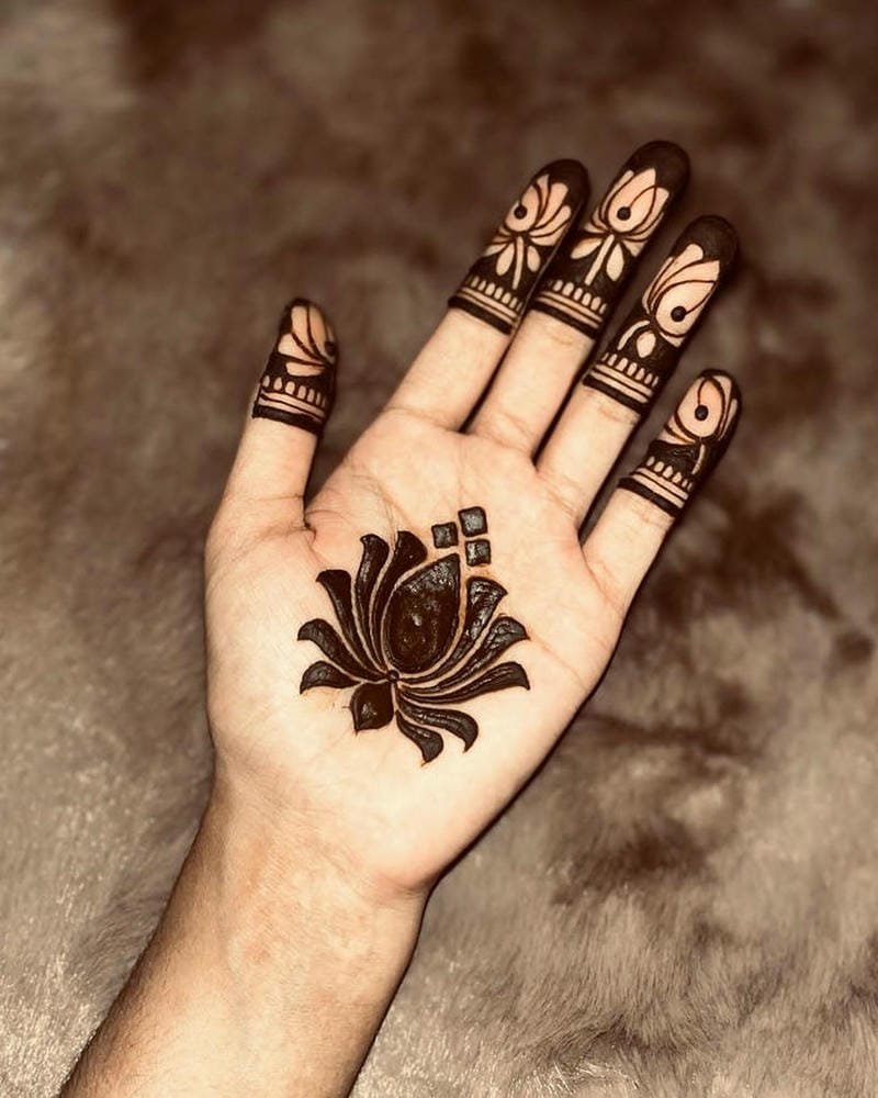 Mehndi Design Only Fingers bridal inspired design