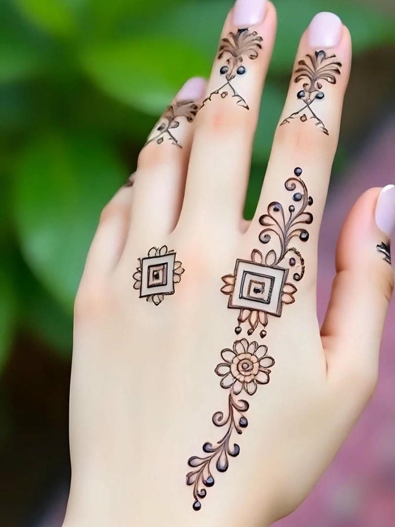 Mehndi Design Only Fingers clean finger pattern