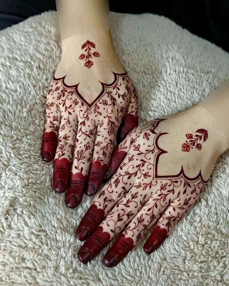 Mehndi Design Only Fingers easy stylish look