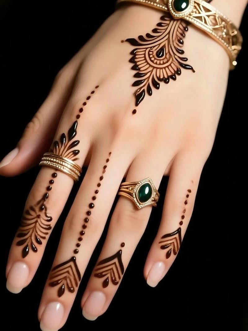 Mehndi Design Only Fingers simple elegant style