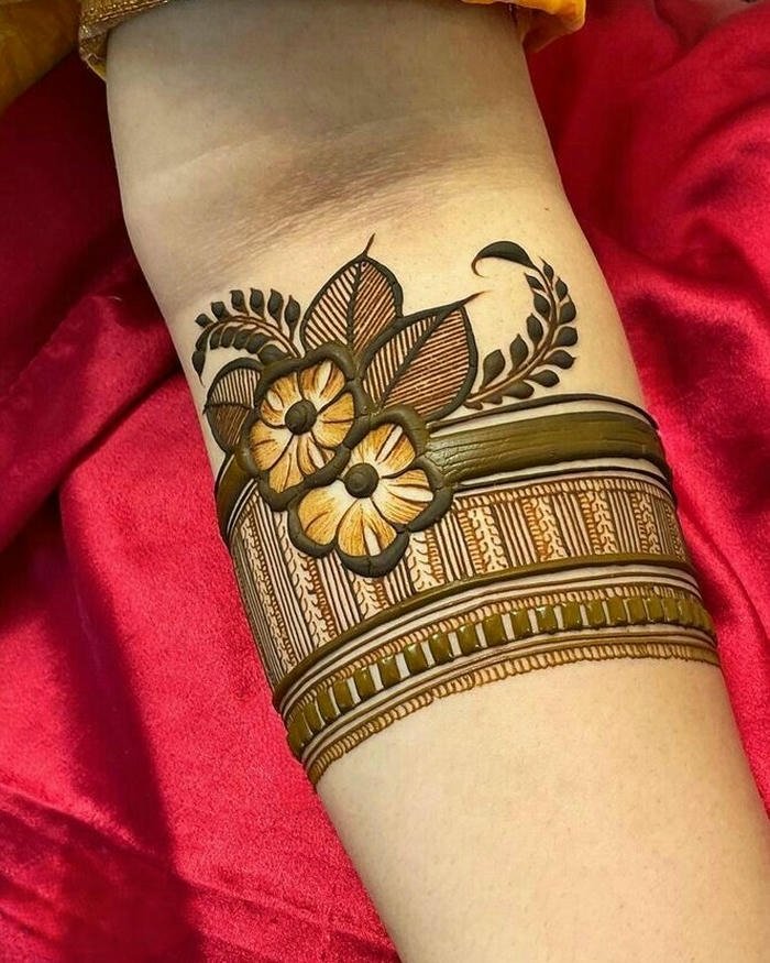 Mehndi Design Wrist featuring thin ornamental henna lines