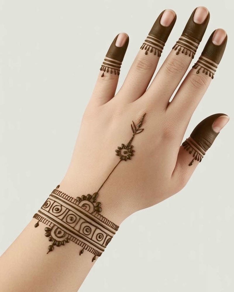 Mehndi Only Fingers Design stylish finger pattern