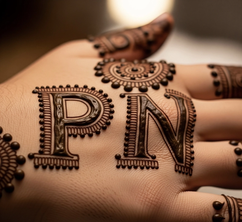 N p name mehndi design