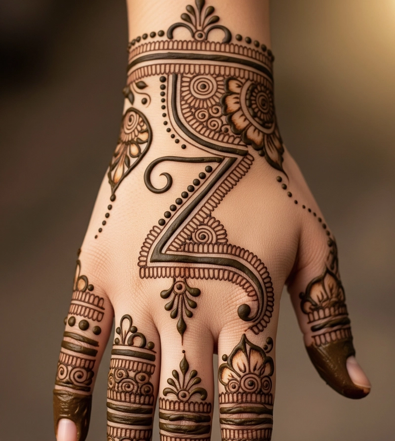 Pic z mehndi design for brides