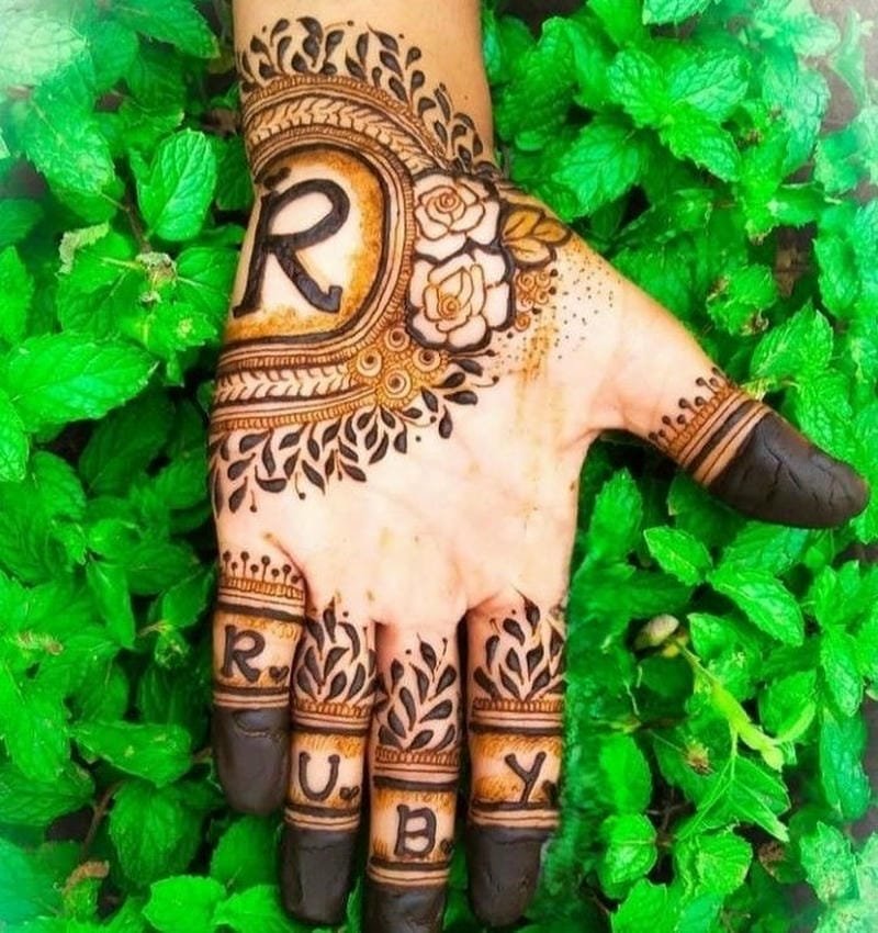 R Mehndi Designs bridal special patterns