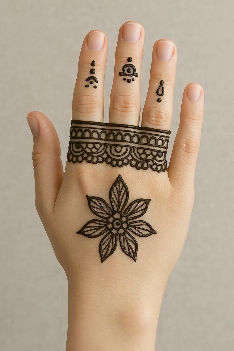 Royal Back Hand Mehndi Design classy henna look