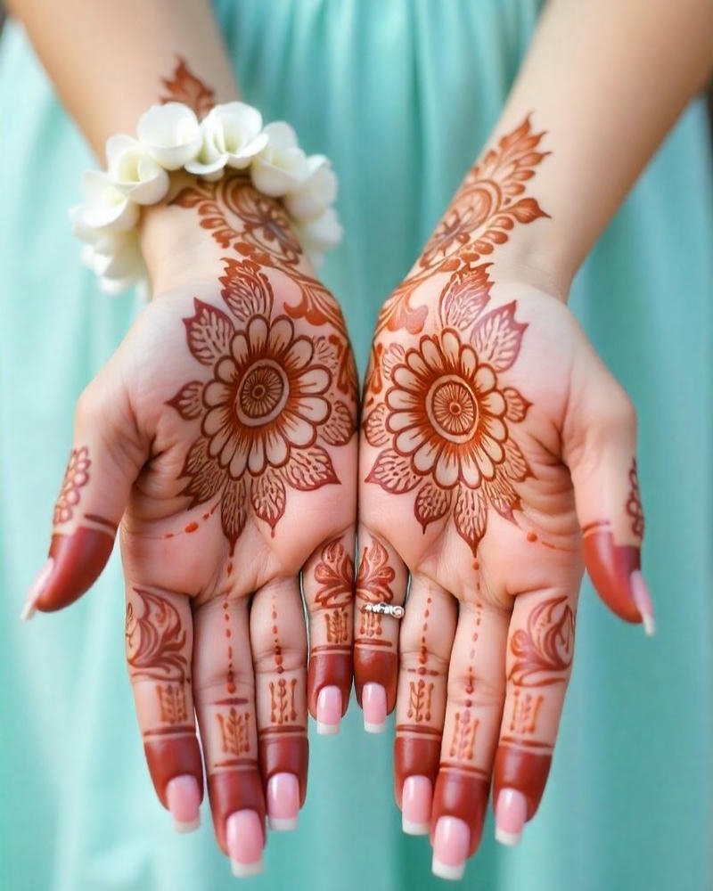 Royal Back Hand Mehndi Design detailed Arabic artwork