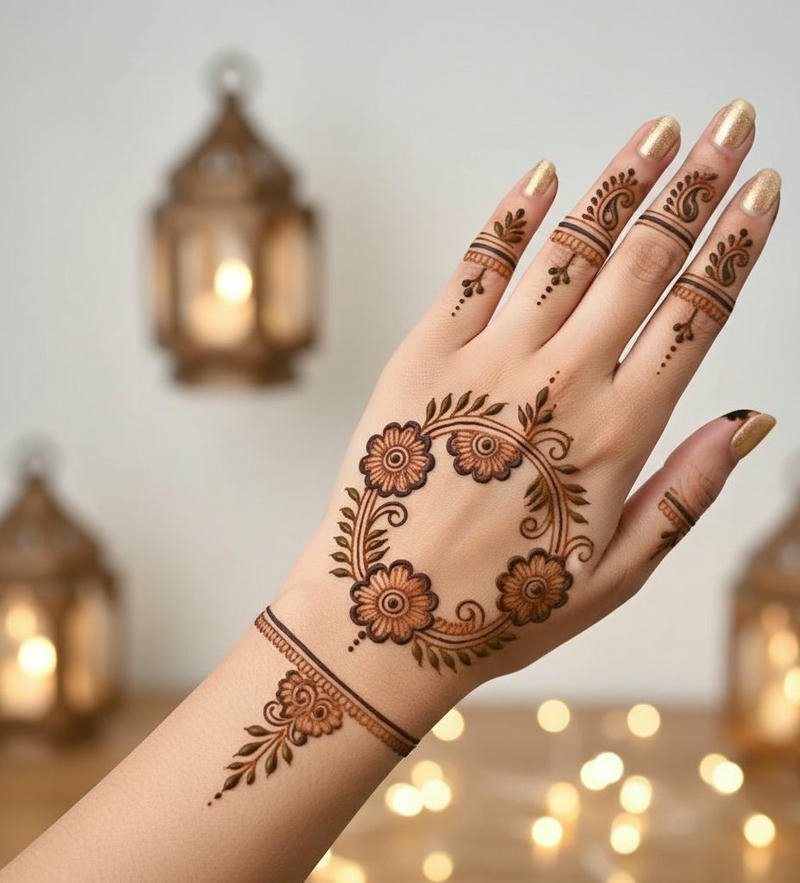 Royal Back Hand Mehndi Design heavy bridal mehndi