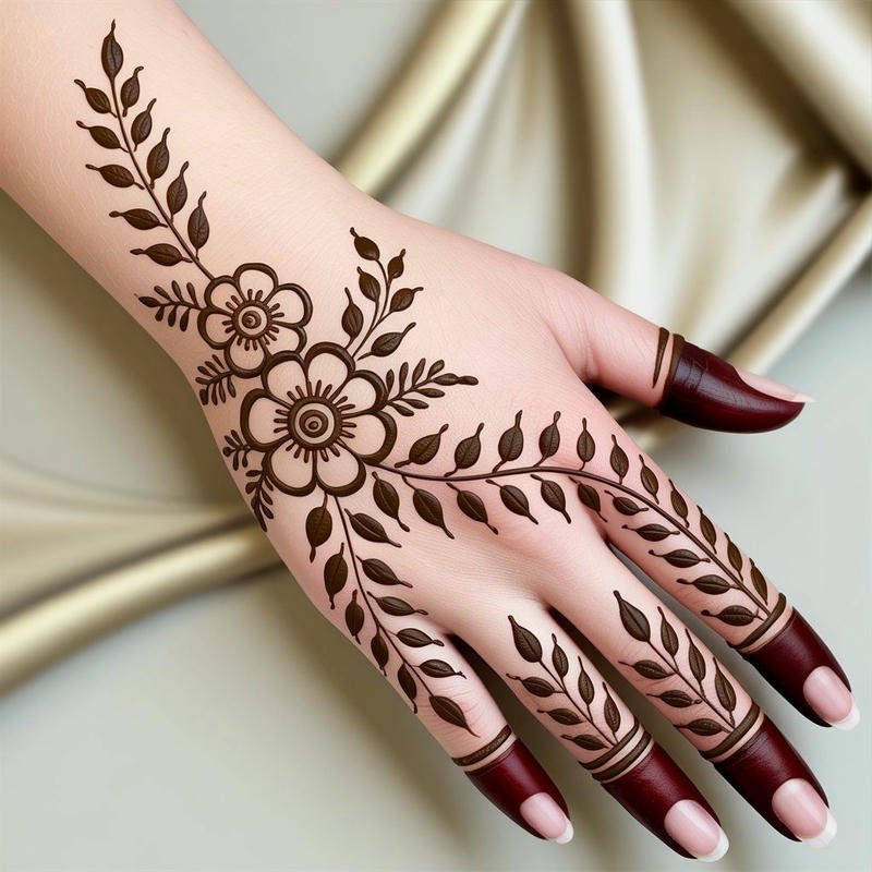 Royal Back Hand Mehndi Design modern royal henna