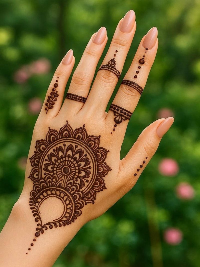 Royal Mehndi Design for Back Hand bridal look