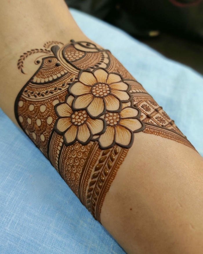 Wrist Mehndi Design minimal line art around hand wrist