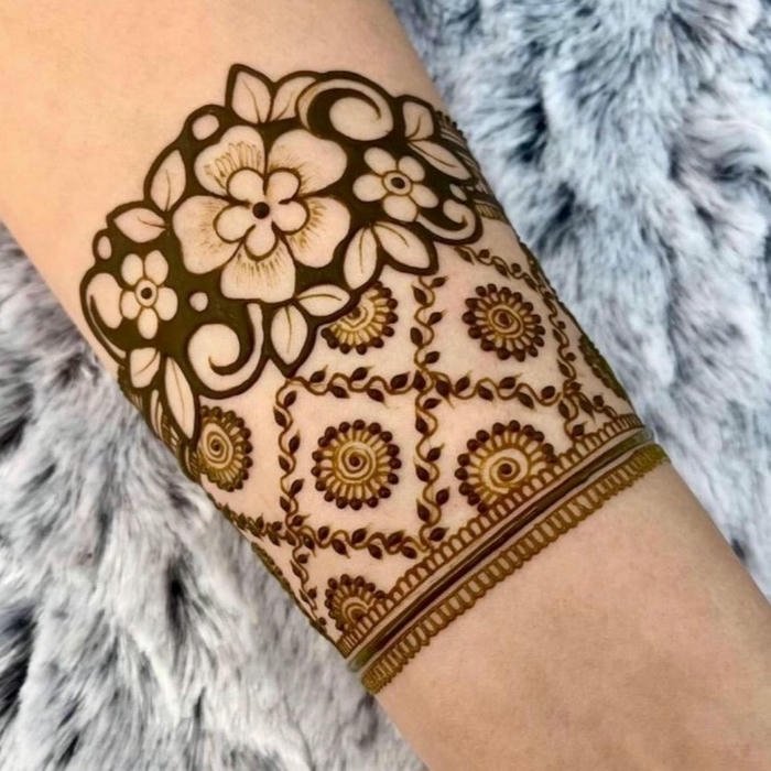 Wrist Mehndi Design trendy henna bracelet style concept