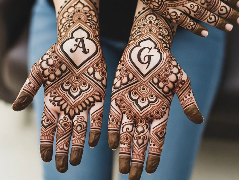 a and g mehndi design