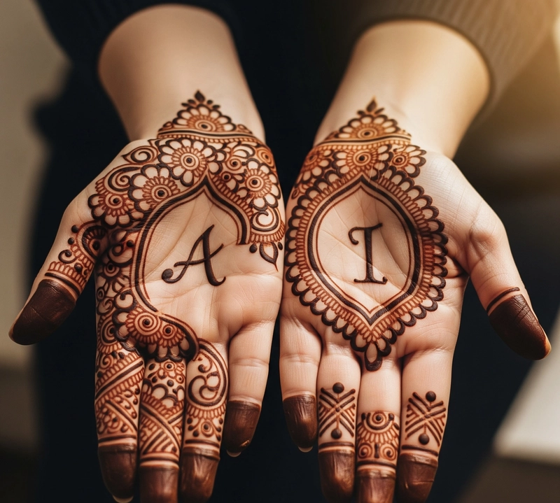 a and i mehndi design