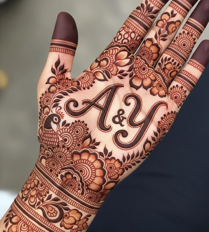 a and y mehndi design
