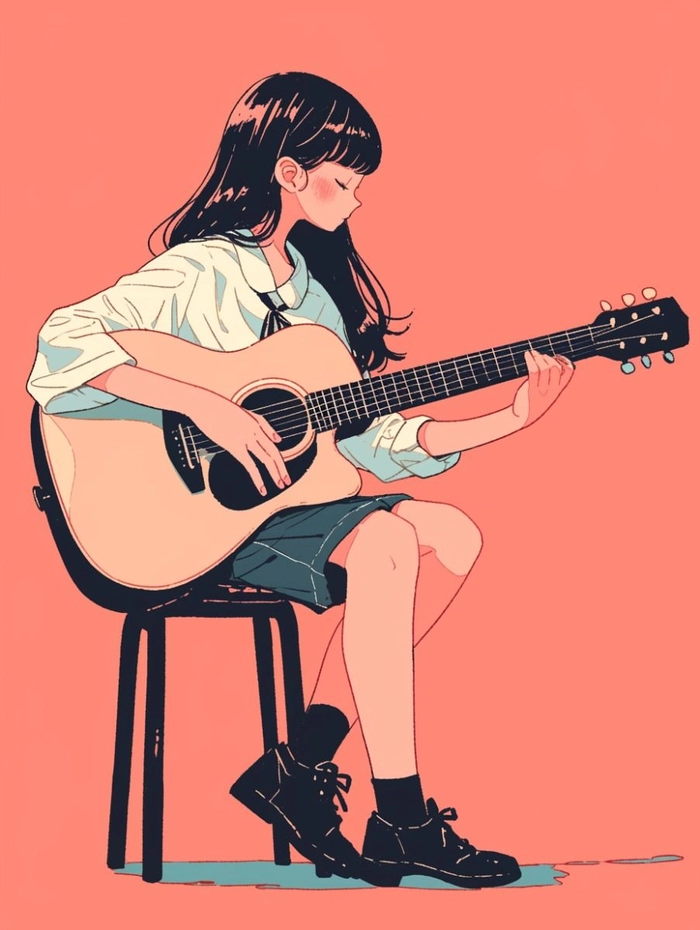 a girl with guitar dp