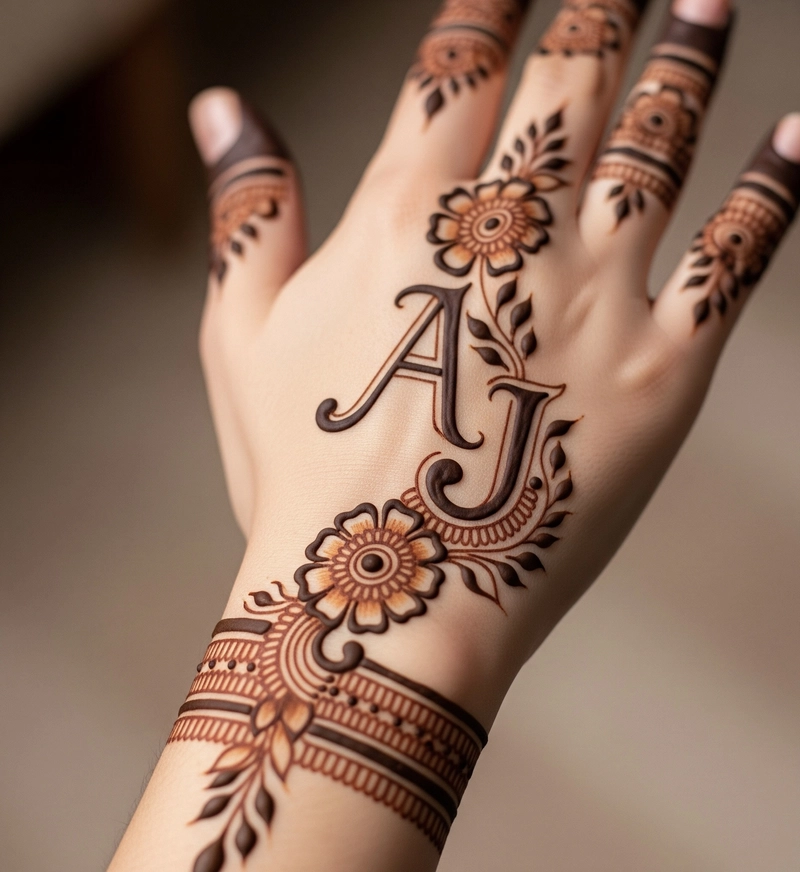 a j mehndi design