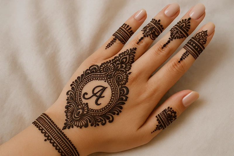 a letter mehndi design tattoo pic