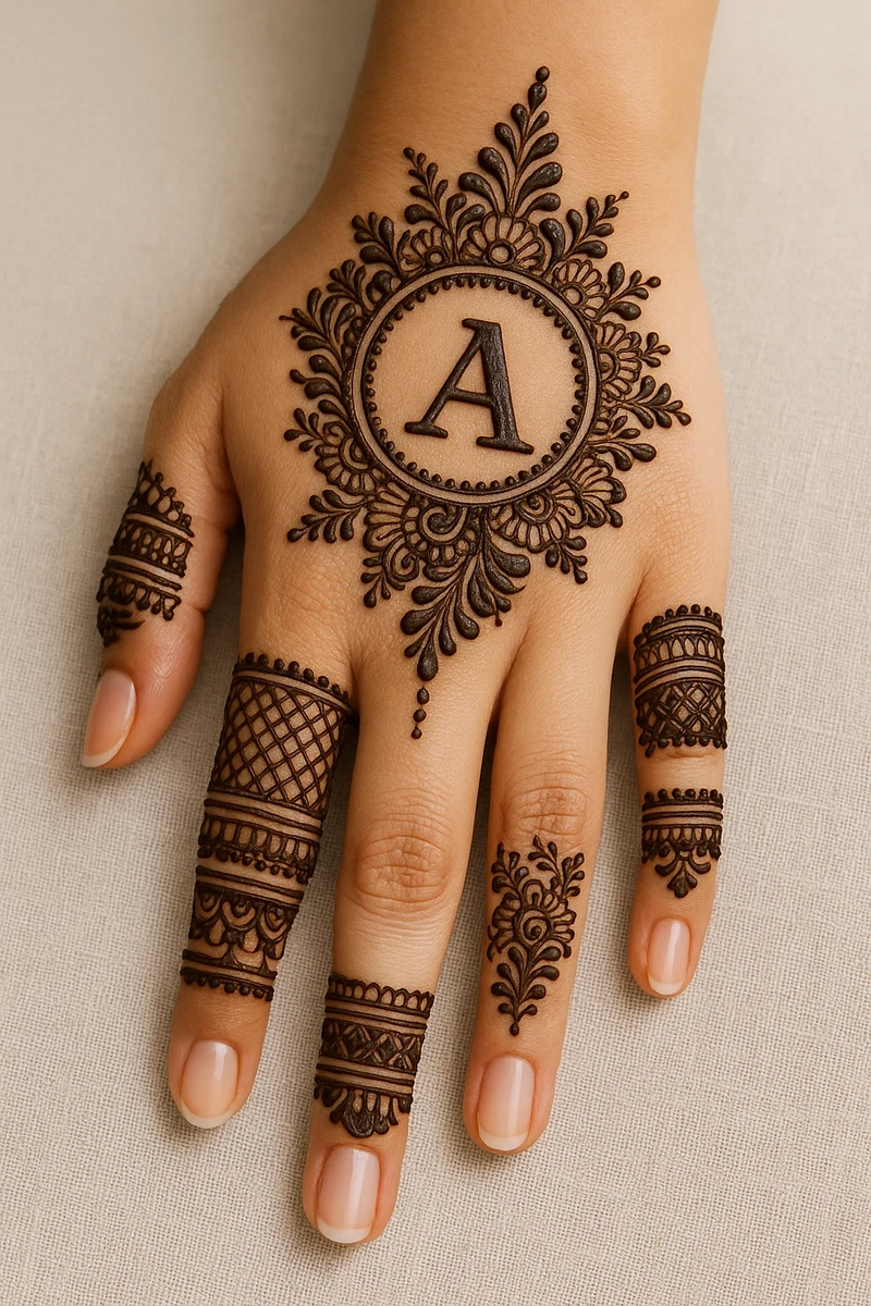 a mehndi design simple