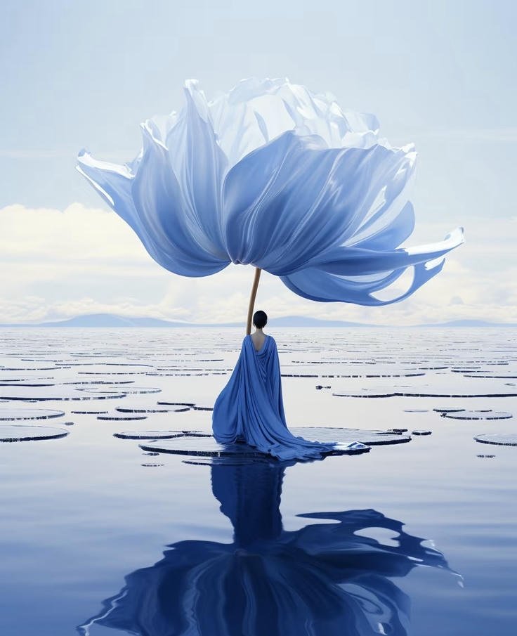 aesthetic blue dp images offering peaceful energy