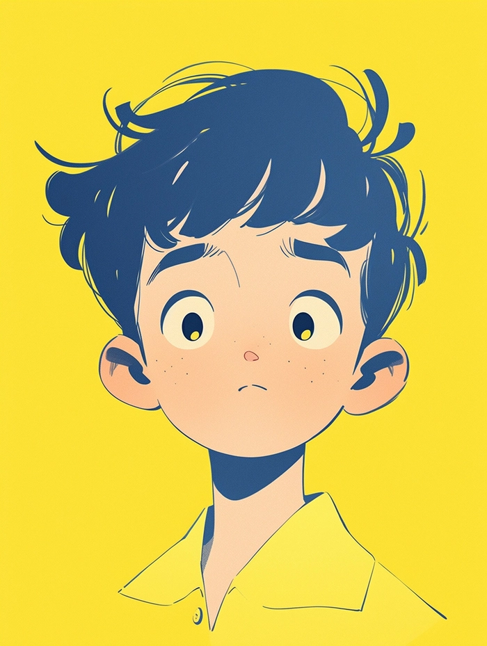 aesthetic cartoon boy mood