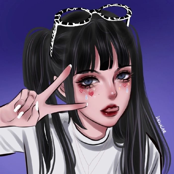 aesthetic cartoon girl mood