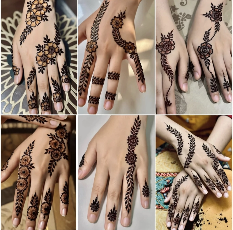 aesthetic mehndi design back hand tattoo
