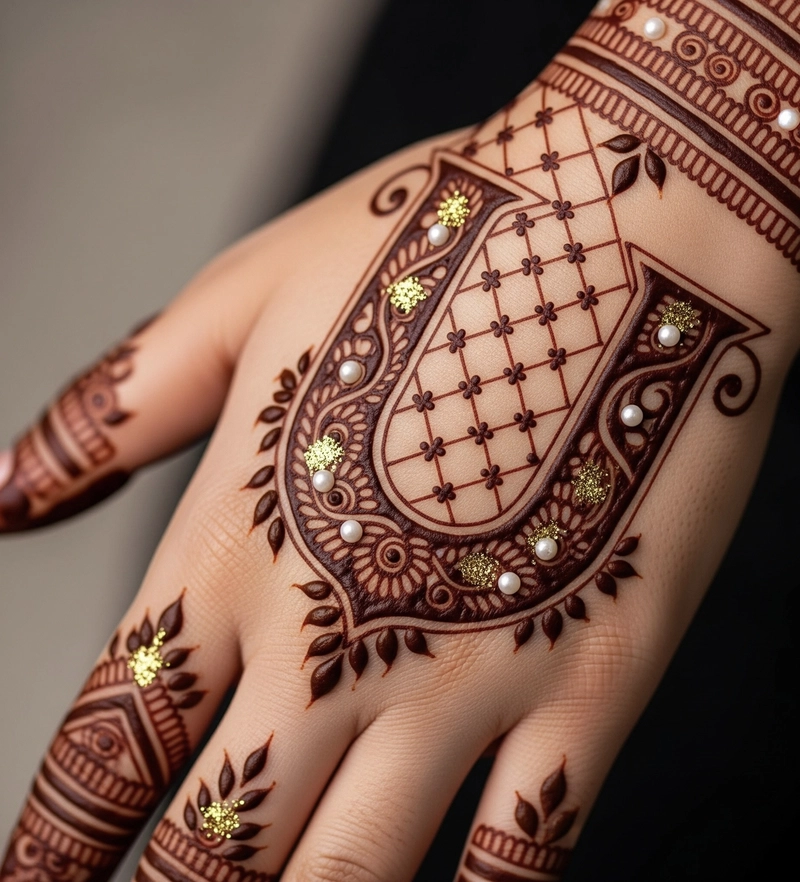 alphabet u mehndi design image