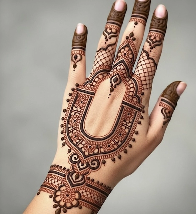 alphabet u mehndi design pic