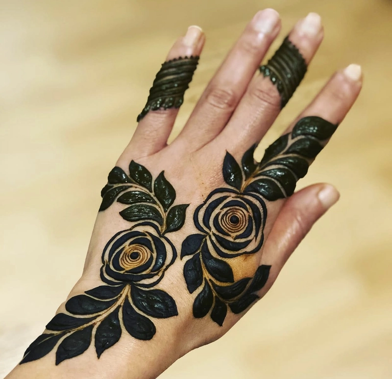 arabic rose flower flower stylish back hand mehndi design