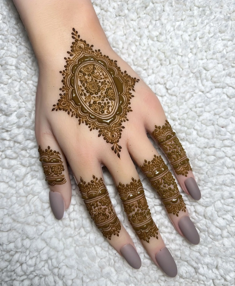 arabic royal stylish back hand mehndi design