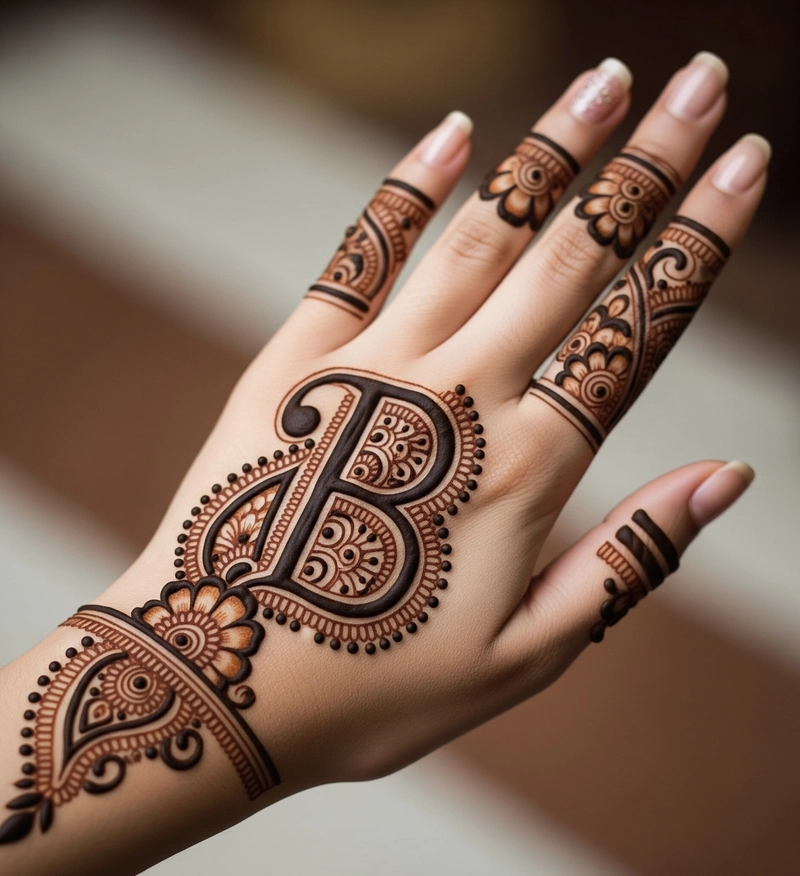 b mehndi design