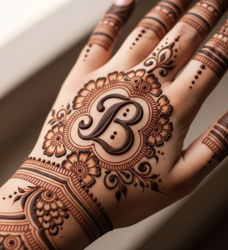 b name mehndi design