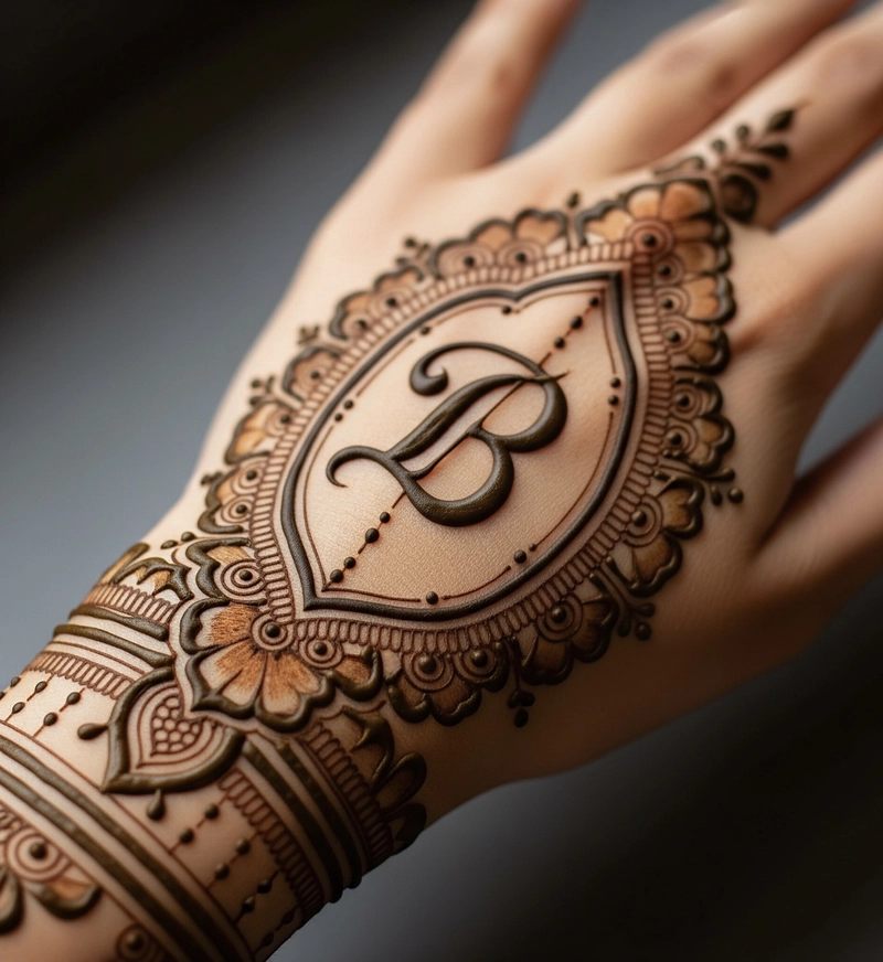 b word mehndi design
