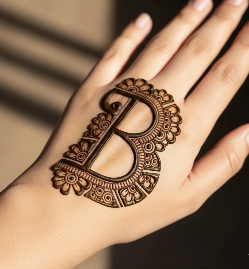 b word mehndi designs