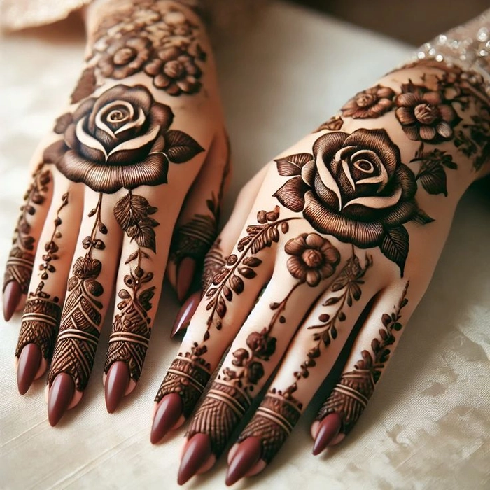 back 3d mehndi design