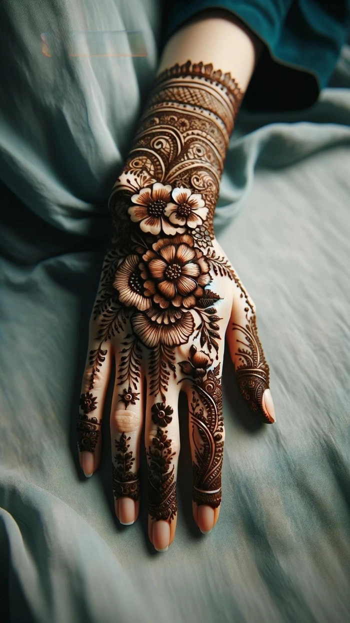 back hand 3d mehndi